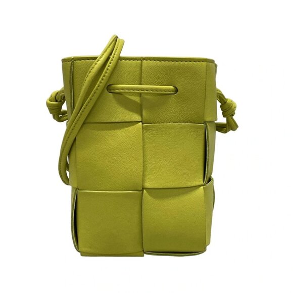 BOTTEGA VENETA Small Cassette Crossbody/Maxi Intrecciato - Yellow Leather - Picture 1 of 16